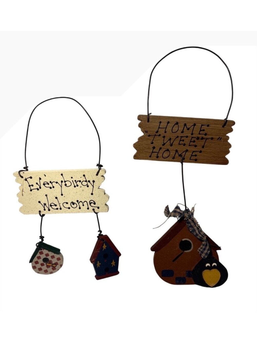 Hanging Signs Birdhouse Accents Everybirdie Welcome & Home Sweet Home Rustic